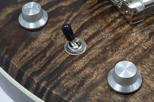 Aluminium 2 knob sets for guitar, or amplifier Tophat patterned after stratocaster Guitar Amp Pedal Volume Tone knobs by 490 Hardware