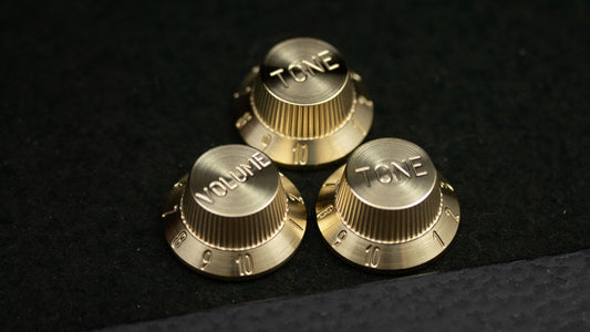 Strat Brass knob set Stratocaster Tophat knobs guitar knobs