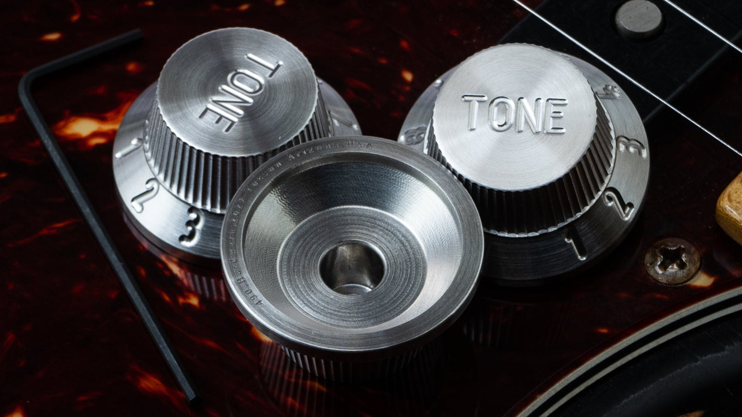 Stainless steel Stratocaster Tophat knob Set