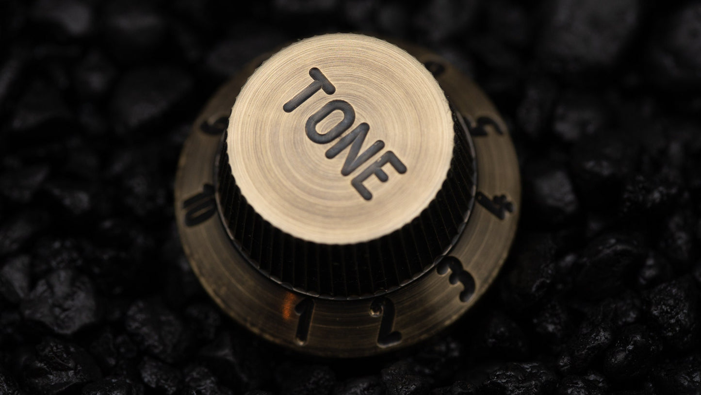 Vintage Brass Stratocaster knob set Strat Tophat Guitar Amp Pedal Volume Tone knobs by 490 Hardware