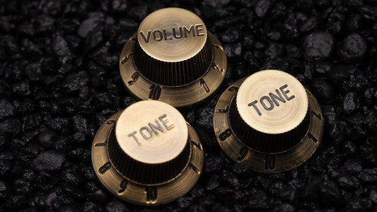 Vintage Brass Stratocaster knob set Strat Tophat Guitar Amp Pedal Volume Tone knobs by 490 Hardware