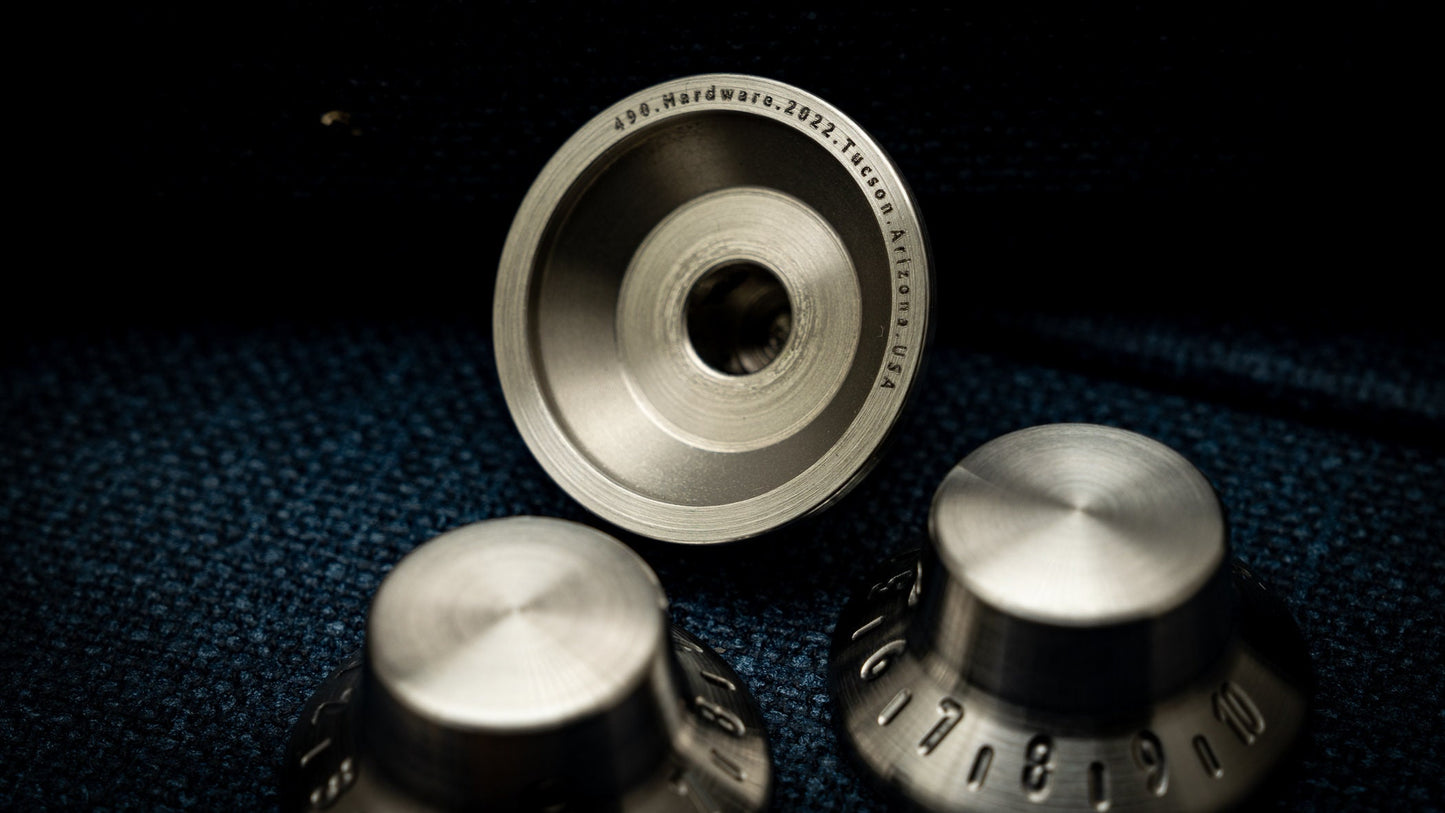 Stainless Steel Gibson Tophat Guitar, amp, pedal knob