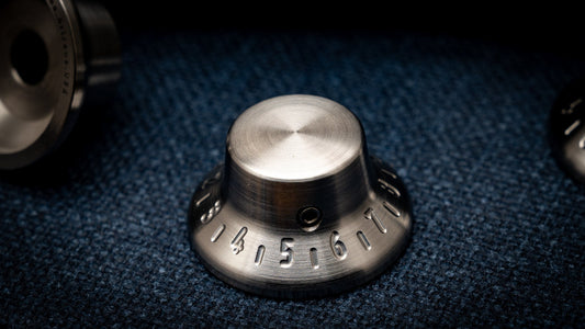 Stainless Steel Gibson Tophat Guitar, amp, pedal knob