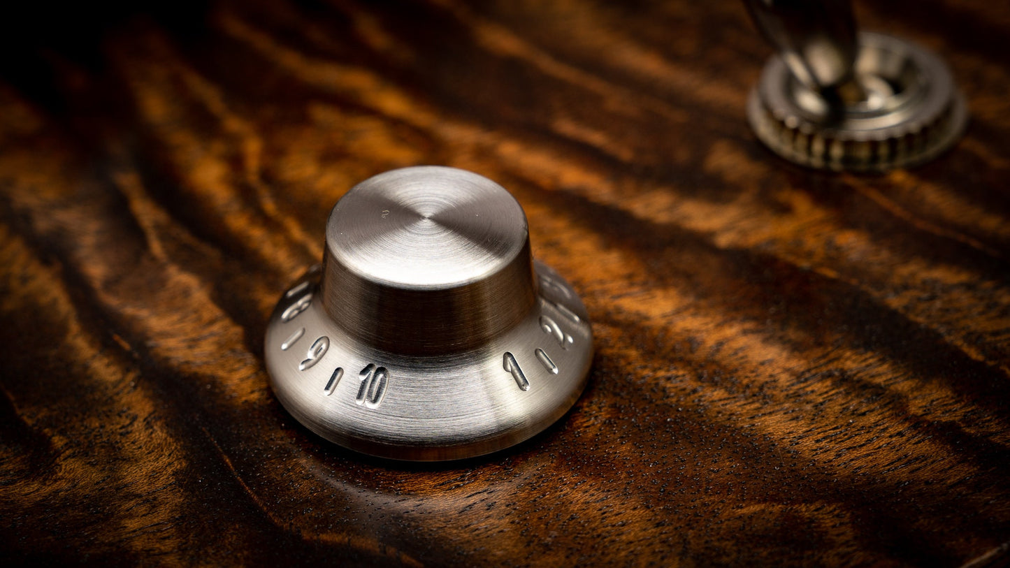 Stainless Steel Gibson Tophat Guitar, amp, pedal knob