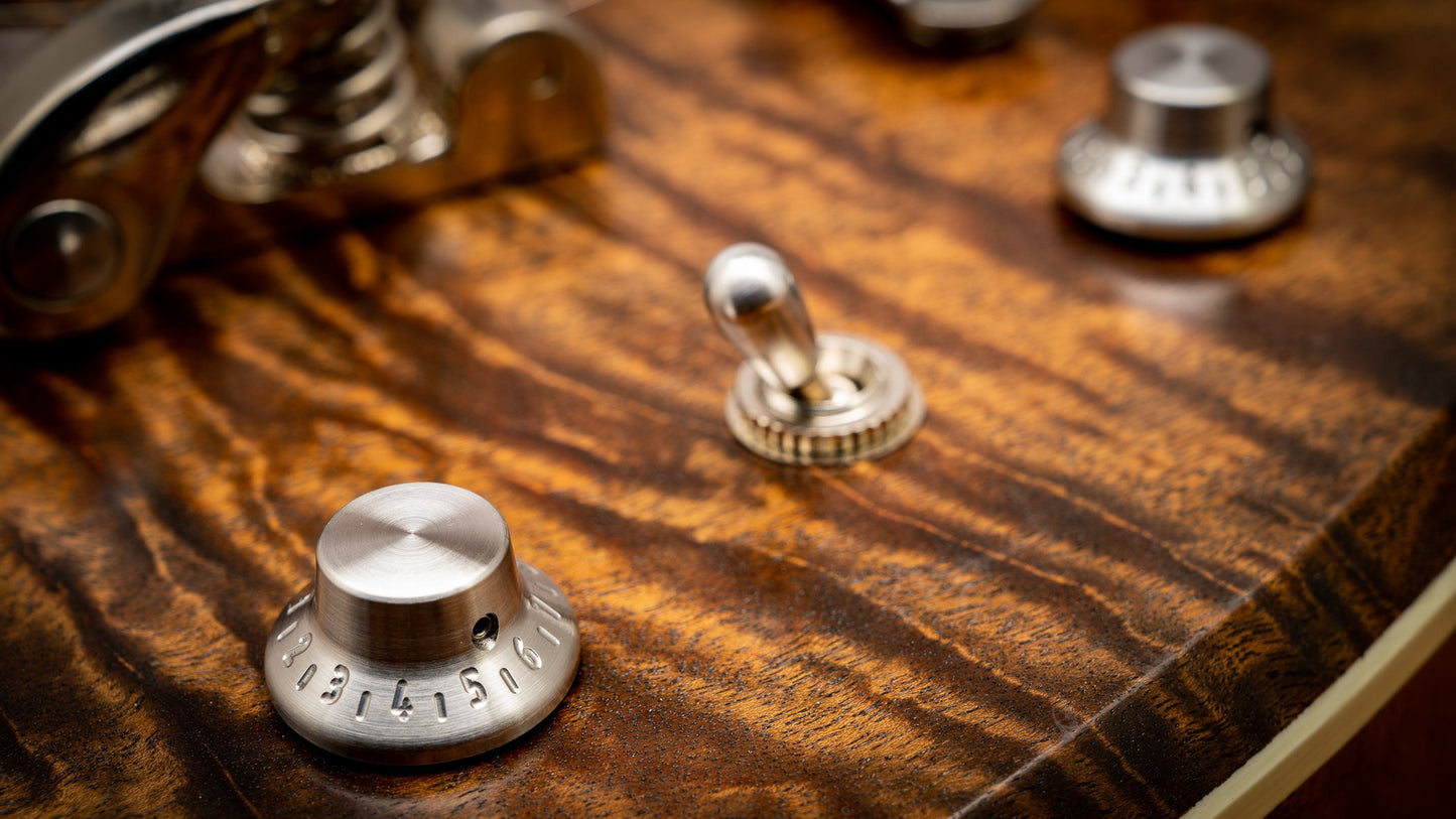 Stainless Steel Gibson Tophat Guitar, amp, pedal knob