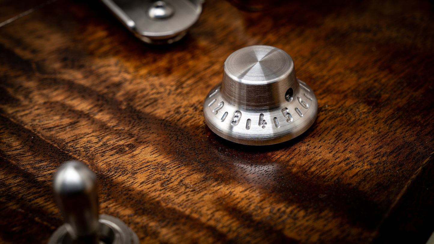 Stainless Steel Gibson Tophat Guitar, amp, pedal knob