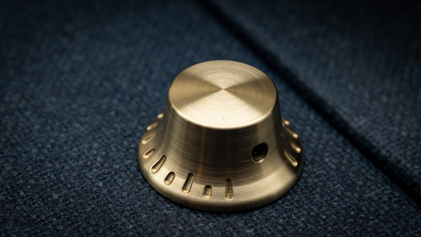 Brushed Brass Bonnet Bell Knob Guitar Amp Pedal Volume Tone knobs by 490 Hardware  bell