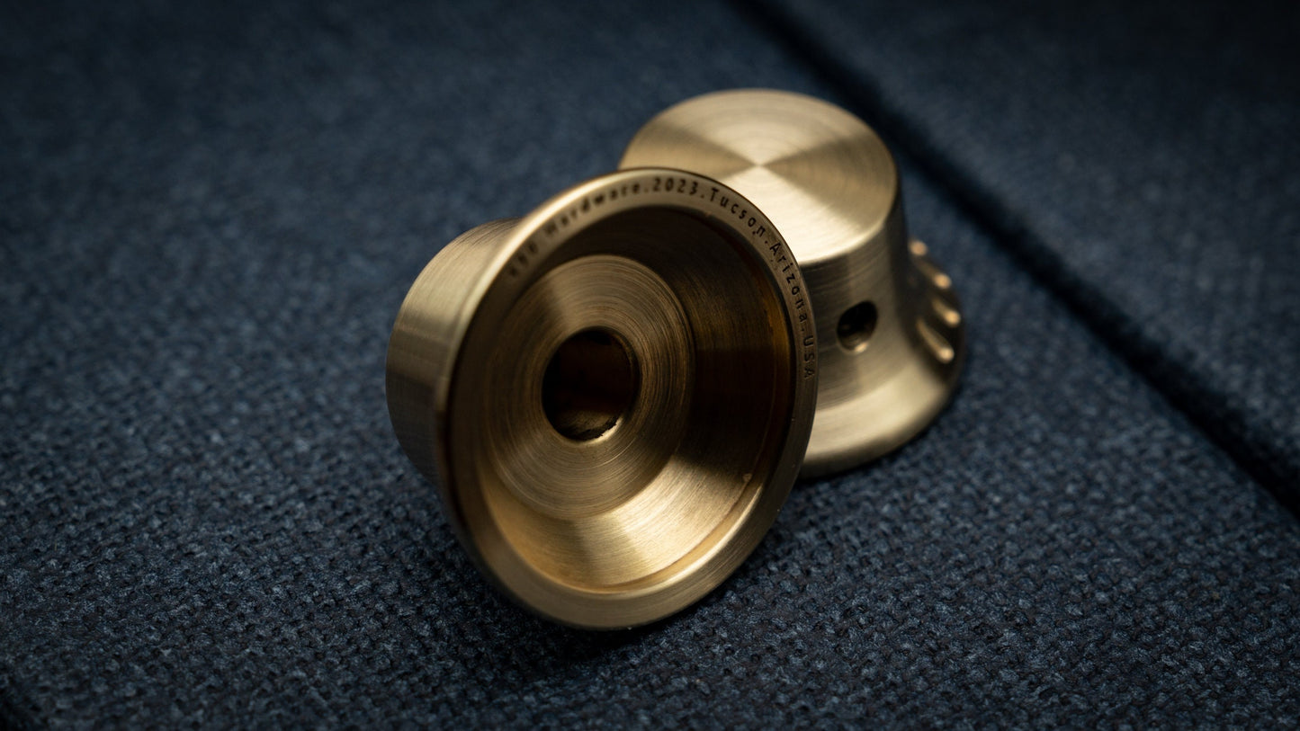 Brushed Brass Bonnet Bell Knob Guitar Amp Pedal Volume Tone knobs by 490 Hardware  bell