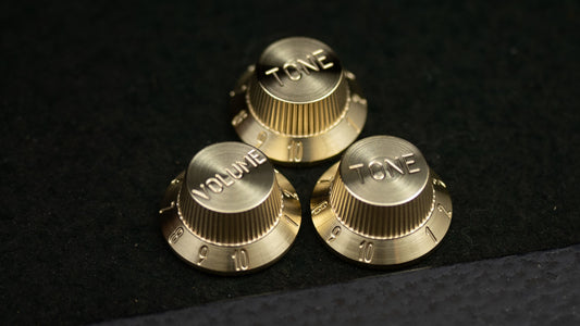 Strat Brass knob set Stratocaster Tophat knobs by 490 Hardware guitar knobs