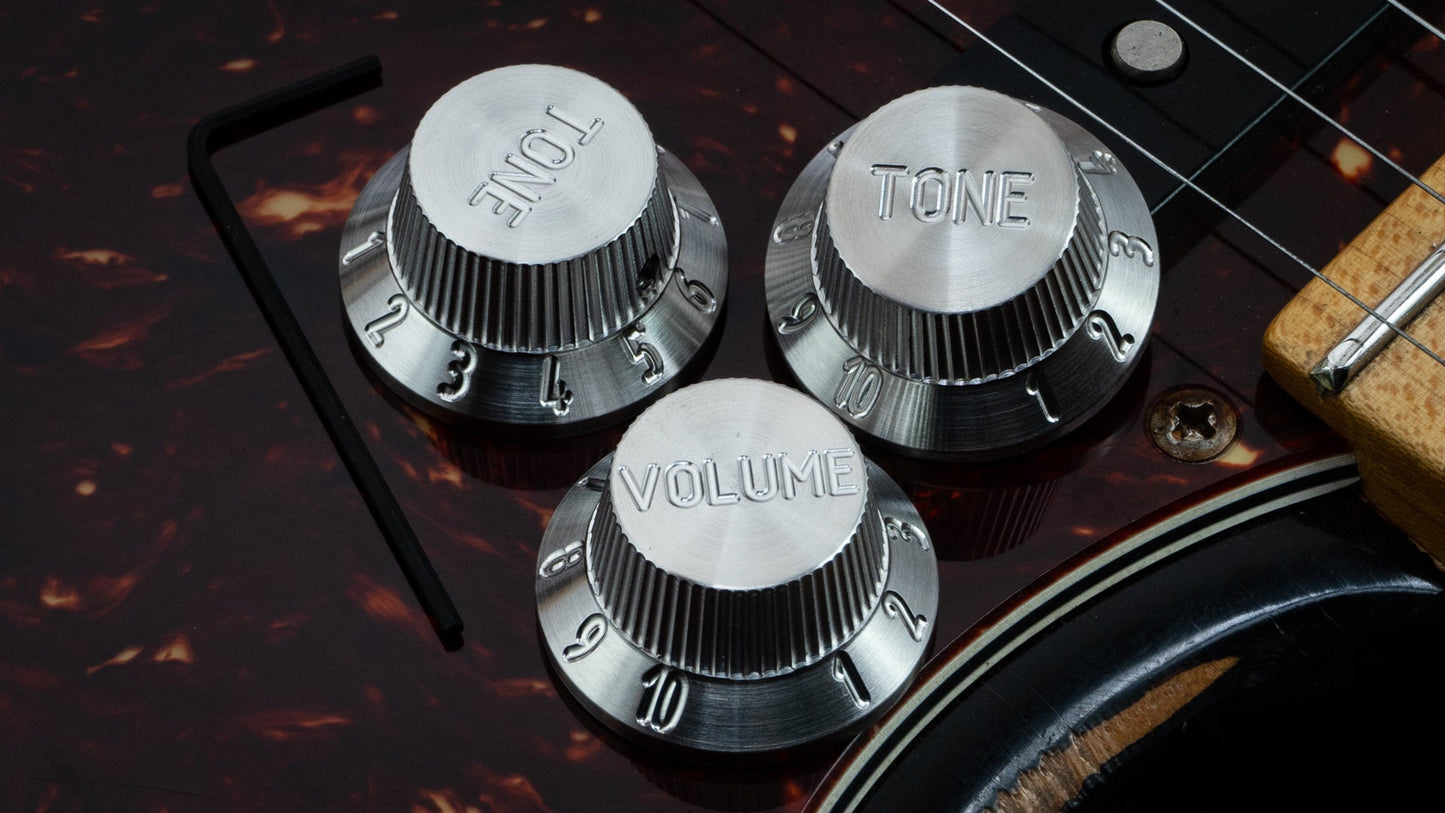 Stainless steel Stratocaster Tophat knob Set